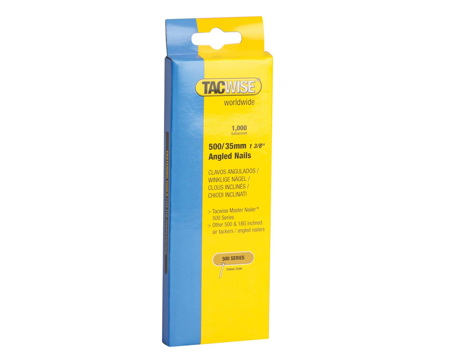 Tacwise TAC0482 500 18 Gauge 35mm Angled Nails (Pack 1000)