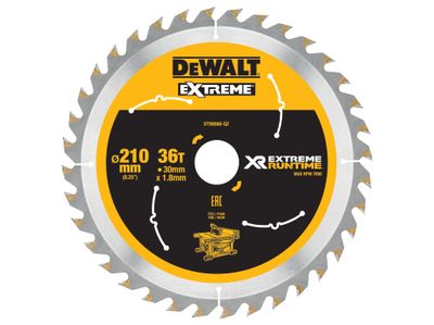 DEWALT DEWDT99566QZ XR FlexVolt Table Saw Blade 210 x 30mm x 36T