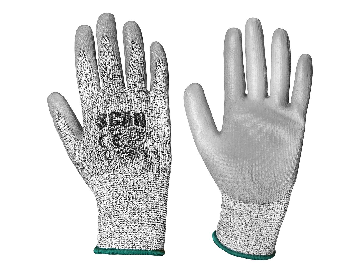 Scan SCAGLOCUT3M Grey PU Coated Cut 3 Gloves - M (Size 8)