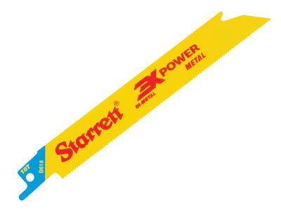Starrett STRB6185 B618-5 Bi-Metal Reciprocating Blade, Metal Straight 152mm 18 TPI (Pack 5)