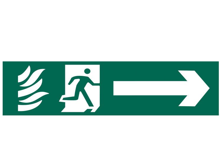 Scan SCA5200 Running Man Arrow Right - PVC Sign 200 x 50mm