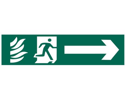 Scan SCA5200 Running Man Arrow Right - PVC Sign 200 x 50mm
