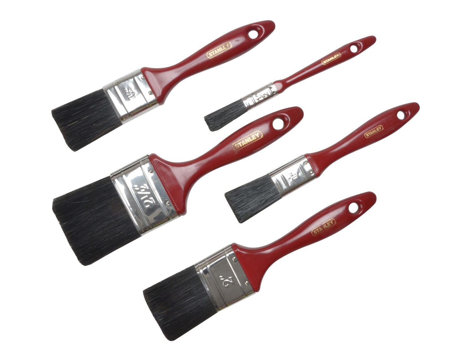 STANLEY STA026727 Decor Paint Brush Set of 5 12 25 37 50 &amp; 62mm