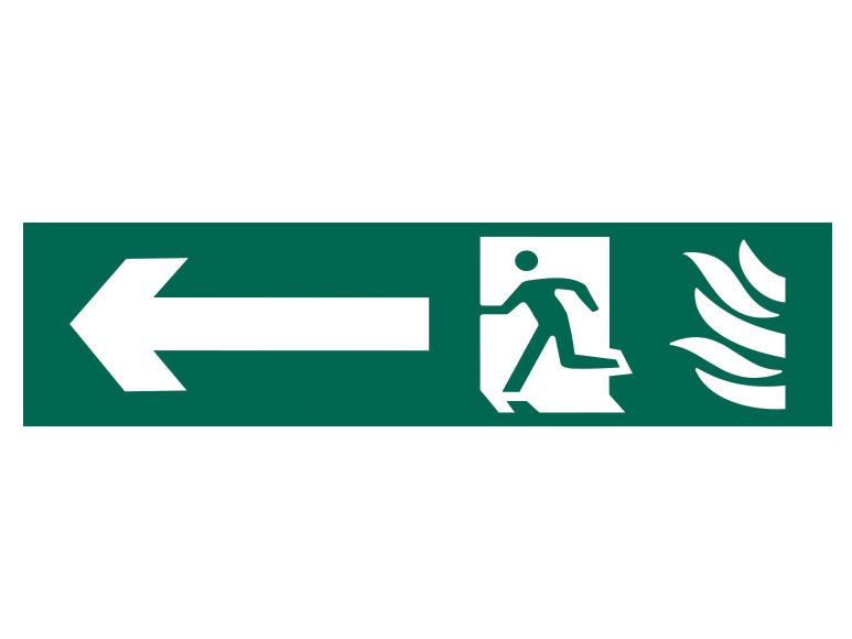 Scan SCA5201 Running Man Arrow Left - PVC Sign 200 x 50mm