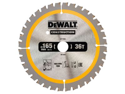 DEWALT DT1950 Cordless Construction Trim Saw Blade 165 x 20mm x 36T
