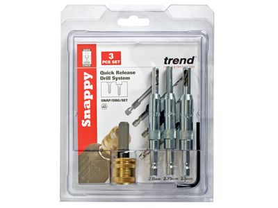 Trend SNAP/DBG/SET Drill Bit Guide Set with Quick Chuck - 5/64in 7/64in &amp; 9/64in