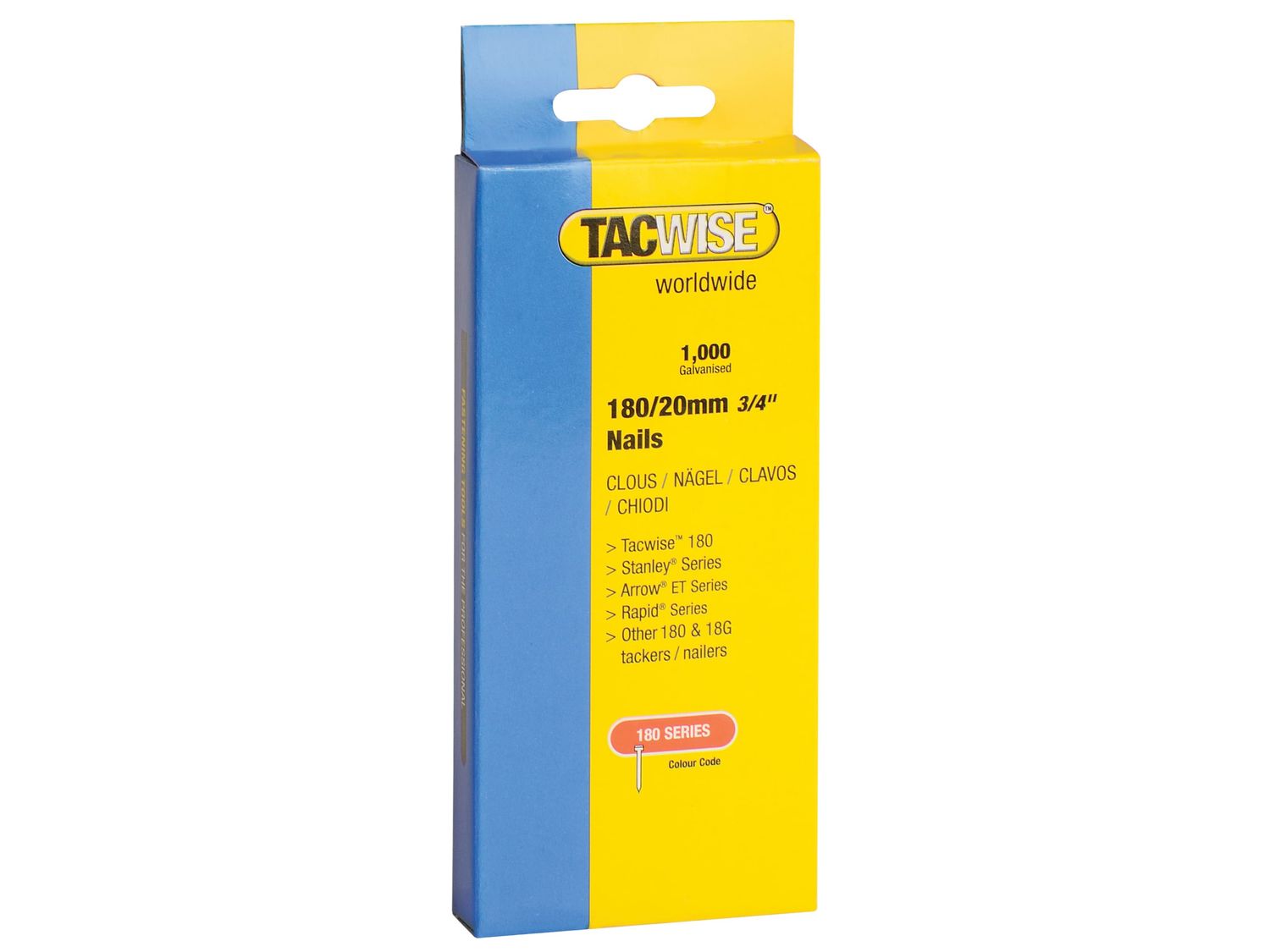 Tacwise TAC0360 180 18 Gauge 20mm Nails (Pack 1000)