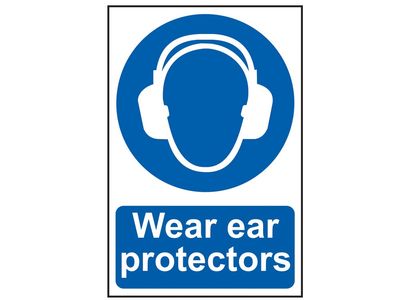Scan SCA0005 Wear Ear Protectors - PVC Sign 200 x 300mm