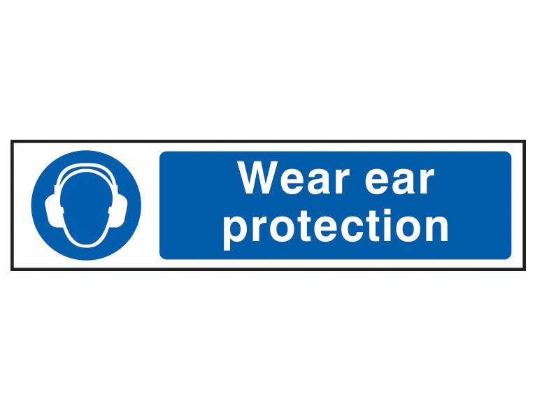 Scan SCA5016 Wear Ear Protection - PVC Sign 200 x 50mm
