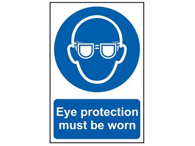 Scan SCA0007 Eye Protection Must Be Worn - PVC Sign 200 x 300mm