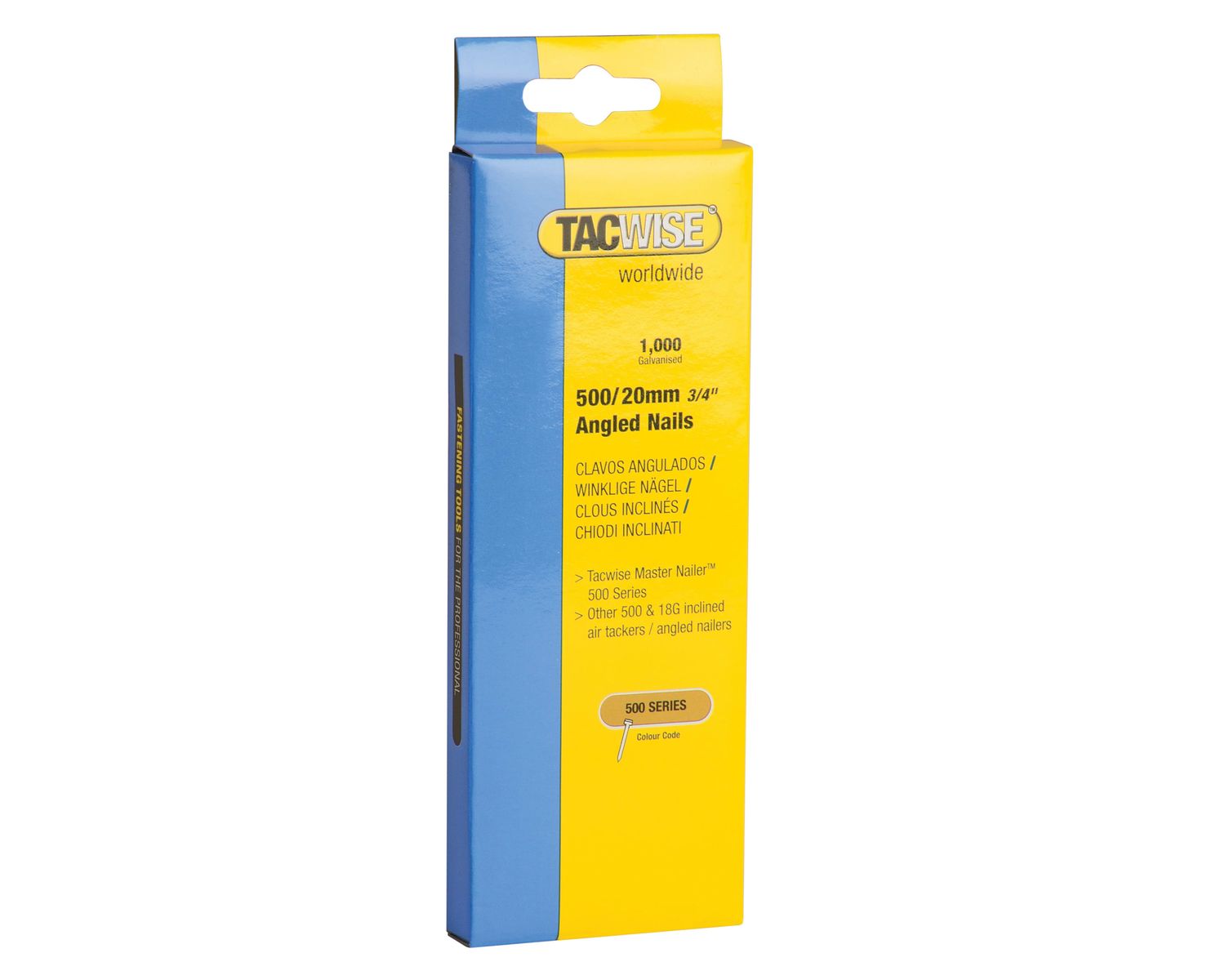Tacwise TAC0479 500 18 Gauge 20mm Angled Galvanised Nails (Pack 1000)