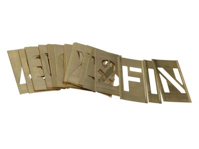 Stencils STNL2LB Set of Brass Interlocking Stencils - Letters 2in