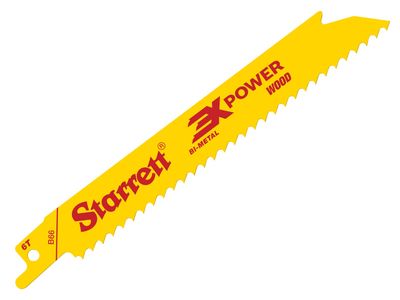 Starrett STRB665 B66-5 Bi-Metal Reciprocating Blade, Wood Straight 152mm 6 TPI (Pack 5)