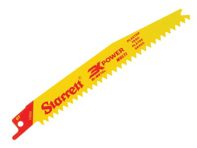 Starrett STRVB665 VB66-5 Bi-Metal Reciprocating Blade, Plasterboard 152mm 6V TPI (Pack 5)
