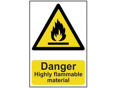 Scan SCA0901 Danger Highly Flammable Material - PVC Sign 200 x 300mm