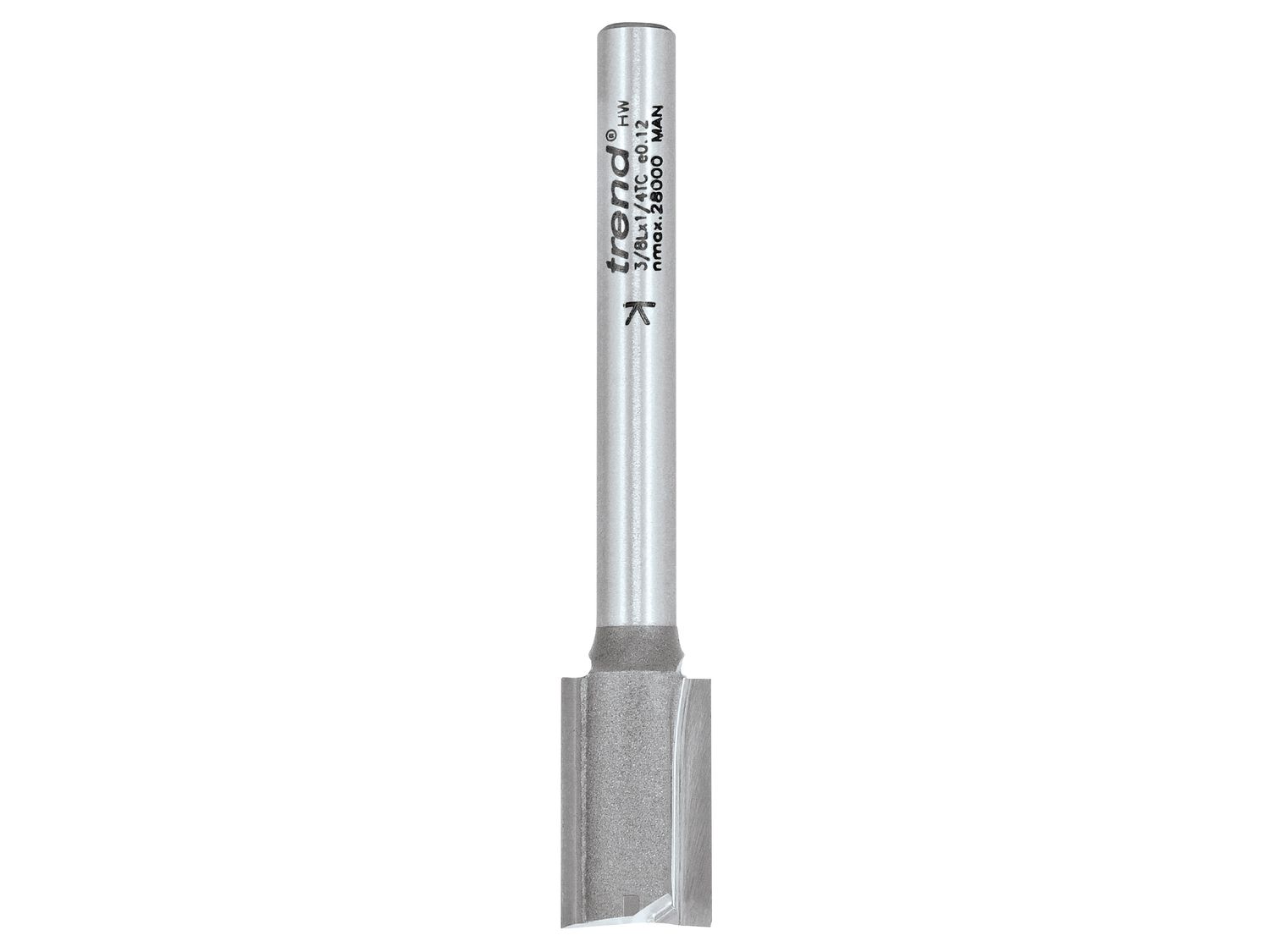 Trend TRE38L14TC 3/8L x 1/4 TCT Two Flute Hinge Jig Cutter 12.0 x 19mm