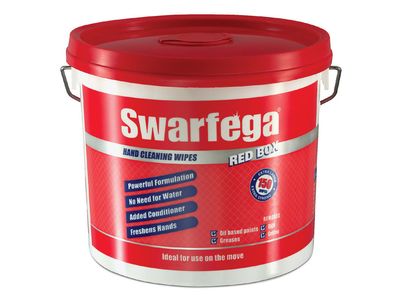 Swarfega SWASRB150W Red Box Heavy-Duty Trade Hand Wipes (150)