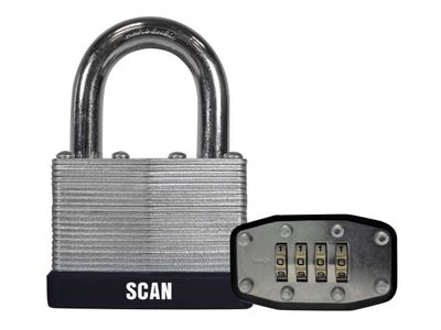 Scan SCAPLLAM50C Laminated Steel Combination Padlock 50mm