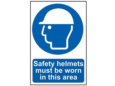 Scan SCA4000 Safety Helmets Must Be Worn In This Area - PVC Sign 400 x 600mm