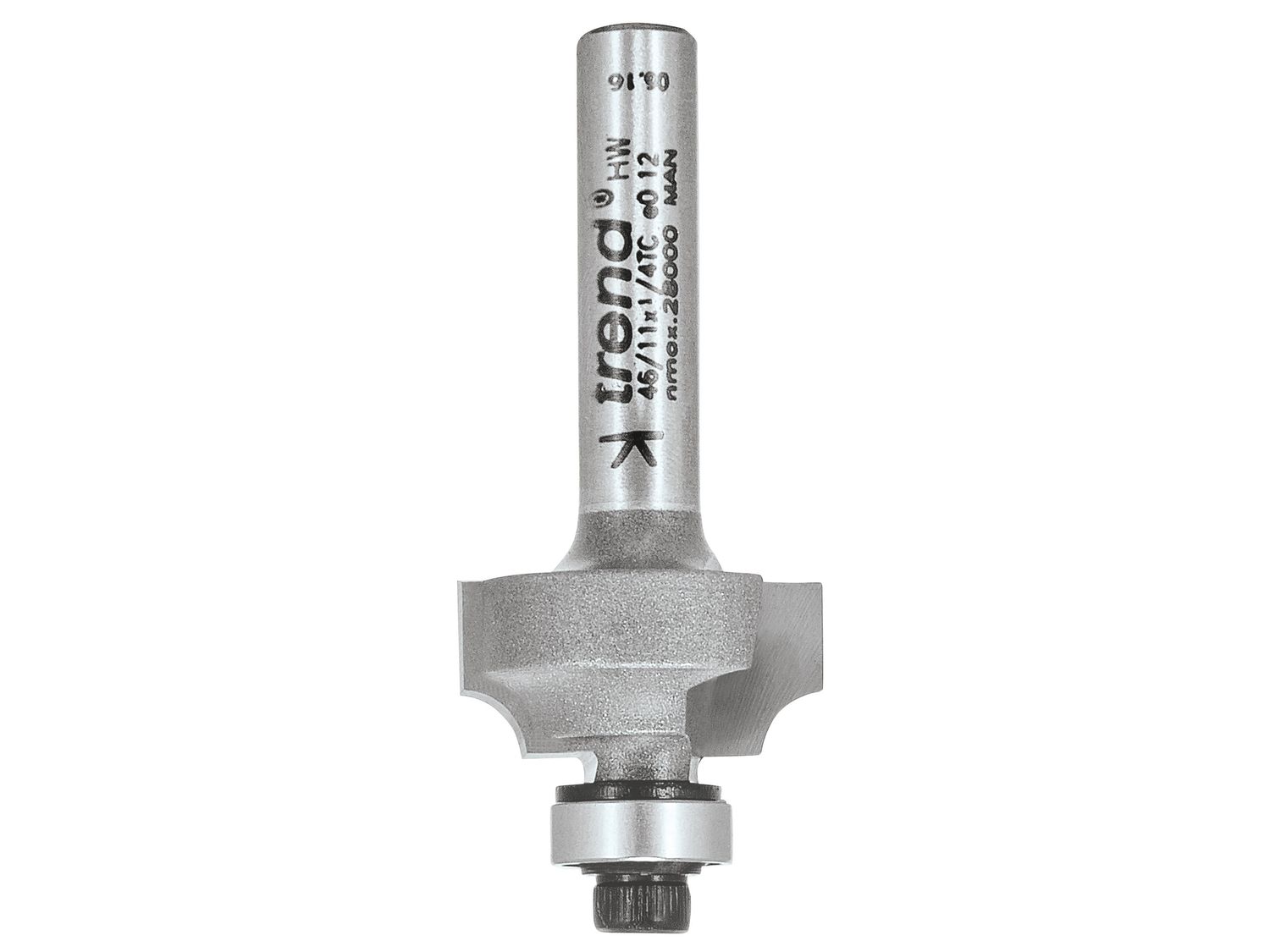 Trend TRE461114TC 46/11 x 1/4 TCT Bearing Guided Ovolo &amp; Round Over 3.2mm Radius