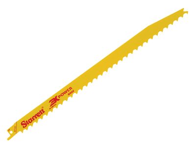 Starrett STRBT1235 BT123-5 Bi-Metal Reciprocating Blade, Wood Tapered 300mm 3 TPI (Pack 5)