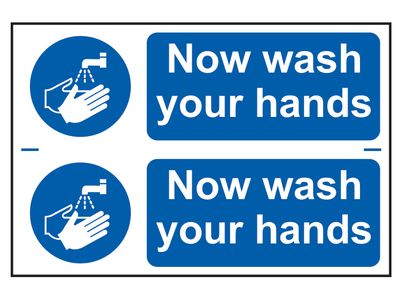 Scan SCA0404 Now Wash Your Hands - PVC Sign 300 x 200mm