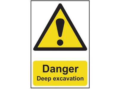 Scan SCA4103 Danger Deep Excavation - PVC Sign 400 x 600mm