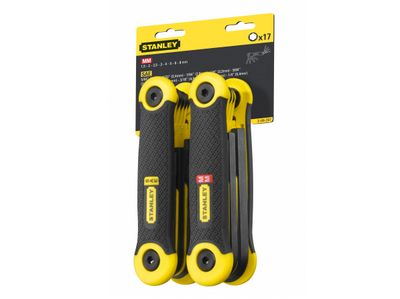 STANLEY STA269267 Metric &amp; Imperial Folding Hexagon Key Set, 17 Piece