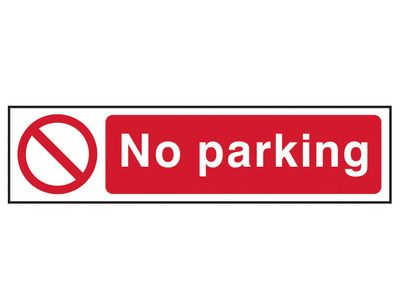 Scan SCA5056 No Parking - PVC Sign 200 x 50mm