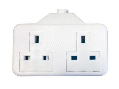 SMJ SMJRTS2GW White Trailing Extension Socket 13A 2-Gang