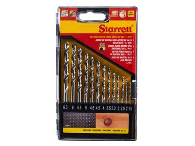 Starrett STRKBK13 HSS Split Point Drill Bit Set, 13 Piece
