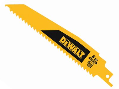 DEWALT DEWDT90380QZ Bi-Metal Wood Demolition Reciprocating Blade 152mm x 6 TPI (Pack 5)