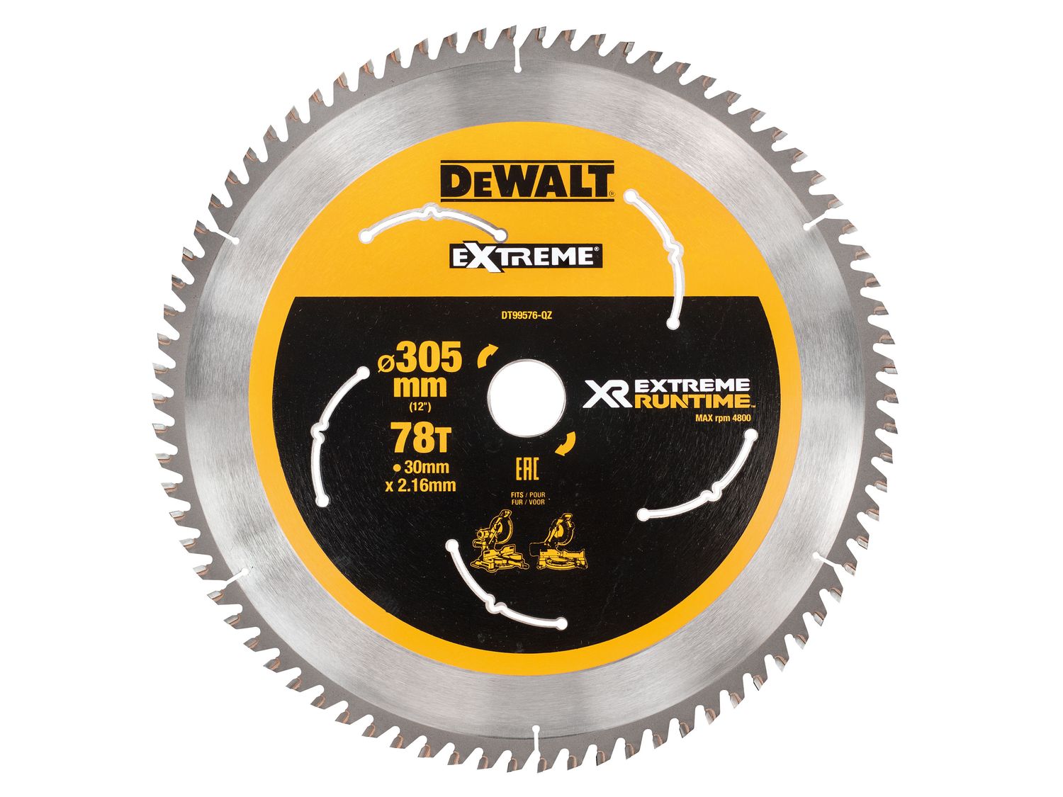DEWALT DEWDT99576QZ XR FlexVolt Mitre Saw Blade 305 x 30mm x 78T