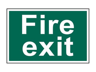 Scan SCA1502 Fire Exit Text Only - PVC Sign 300 x 200mm