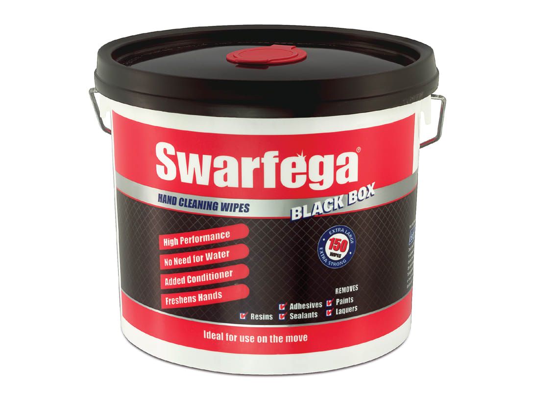 Swarfega SWASBB150W Black Box Heavy-Duty Trade Hand Wipes (150)