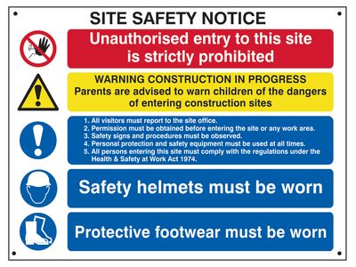 Scan SCA4550 Composite Site Safety Notice - FMX Sign 800 x 600mm