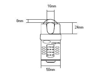 Squire HSQCP50CS CP50CS Combination Padlock 4-Wheel Closed Shackle 50mm
