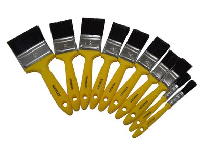 STANLEY STAHOBBY10 Hobby Paint Brush Set of 10 12(2) 25(2) 38(3) 50(2) &amp; 75mm