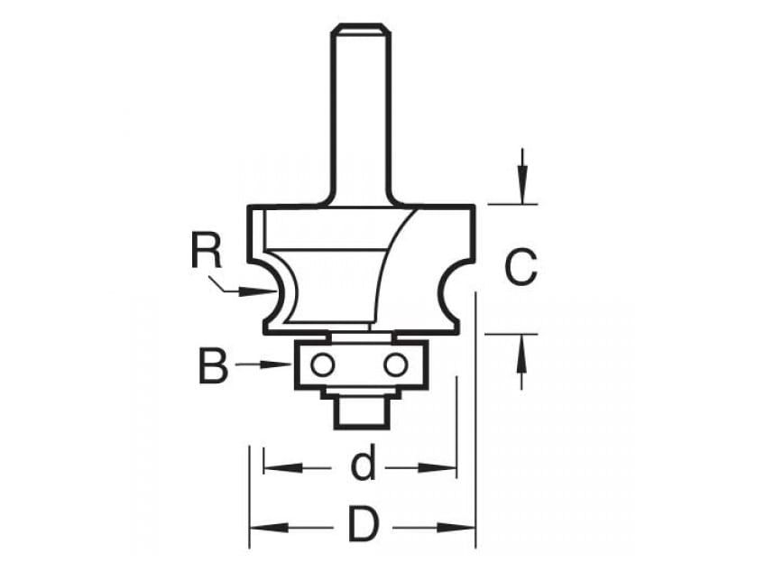 Trend TREC14014TC C140 x 1/4 TCT Bearing Guided Corner Bead 3.2mm Radius