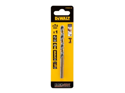 DEWALT DEWDT20525QZ BLACK&amp;GOLD HSS Drill Bit 7.5mm