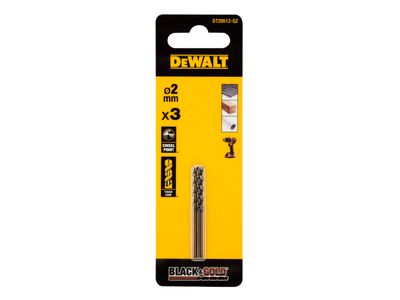 DEWALT DEWDT20512QZ BLACK&amp;GOLD HSS Drill Bits (3) 2.0mm