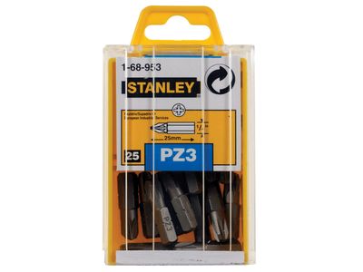 STANLEY STA168953B Pozidriv Bits PZ3 x 25mm (Box 25)