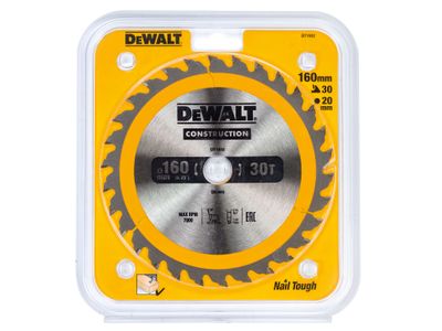 DEWALT DEWDT1932QZ Portable Construction Circular Saw Blade 160 x 20mm x 30T