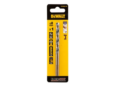 DEWALT DEWDT20526QZ BLACK&amp;GOLD HSS Drill Bit 8.0mm
