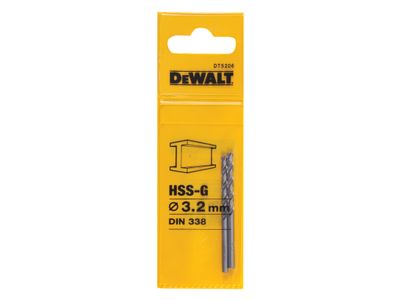 DEWALT DEWDT5206QZ HSS-G Jobber Drill Bit 3.2mm OL:65mm WL:36mm