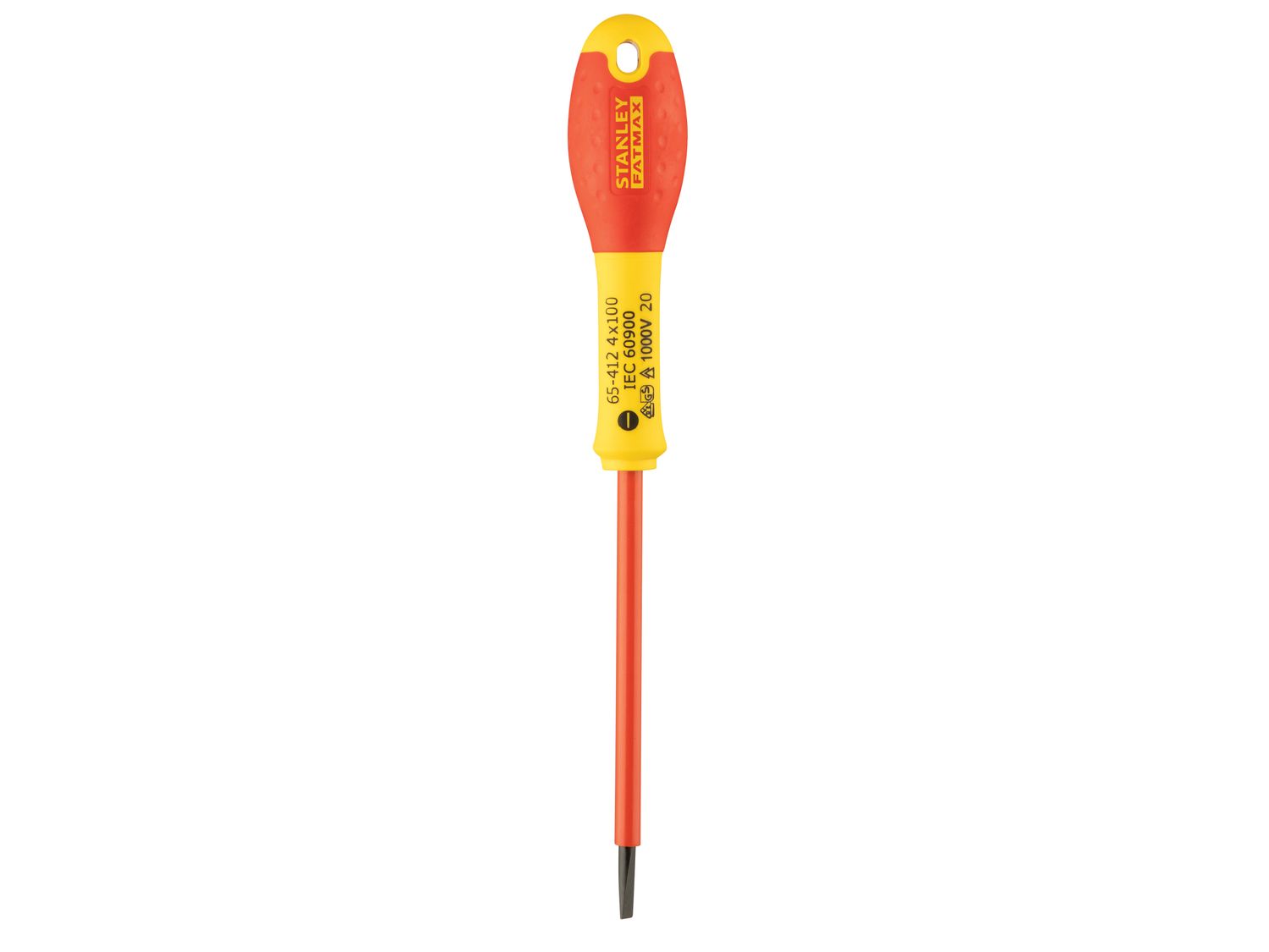 STANLEY STA065412 FatMax VDE Insulated Screwdriver Parallel Tip 4.0 x 100mm