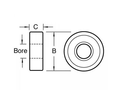 Trend TREB127 B127 Replacement Bearing 1/2in Diameter 1/4in Bore