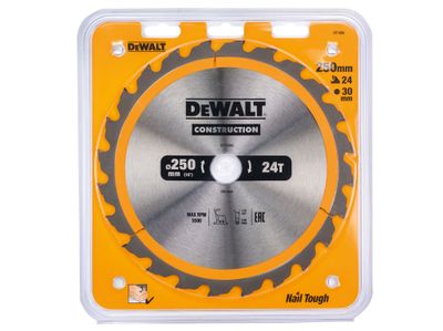 DEWALT DEWDT1956QZ Stationary Construction Circular Saw Blade 250 x 30mm x 24T