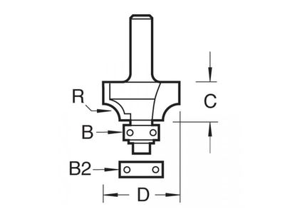 Trend TRE461712TC 46/17 x 1/2 TCT Bearing Guided Ovolo &amp; Round Over 19.1mm Radius