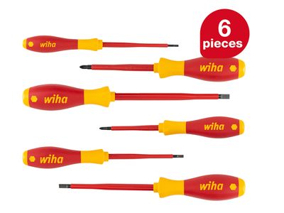 Wiha WHA00833 SoftFinish electric SL/PH Screwdriver Set, 6 Piece
